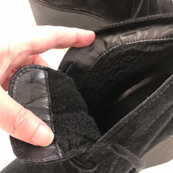 Aquatalia black suede wedge/platform bootie. Size 9. - Picture 6 of 6